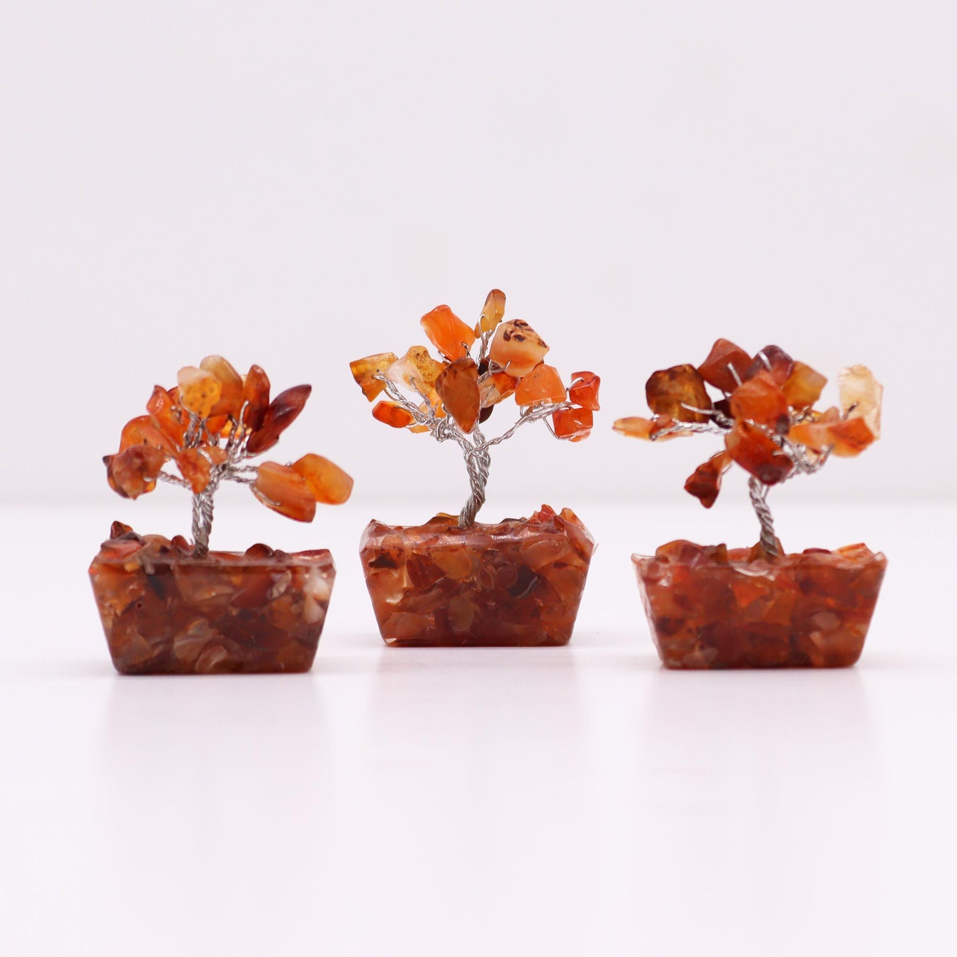 Mini Gemstone Tree On Orgonite Base - Carnelian (15 stones) AW Dropship UK