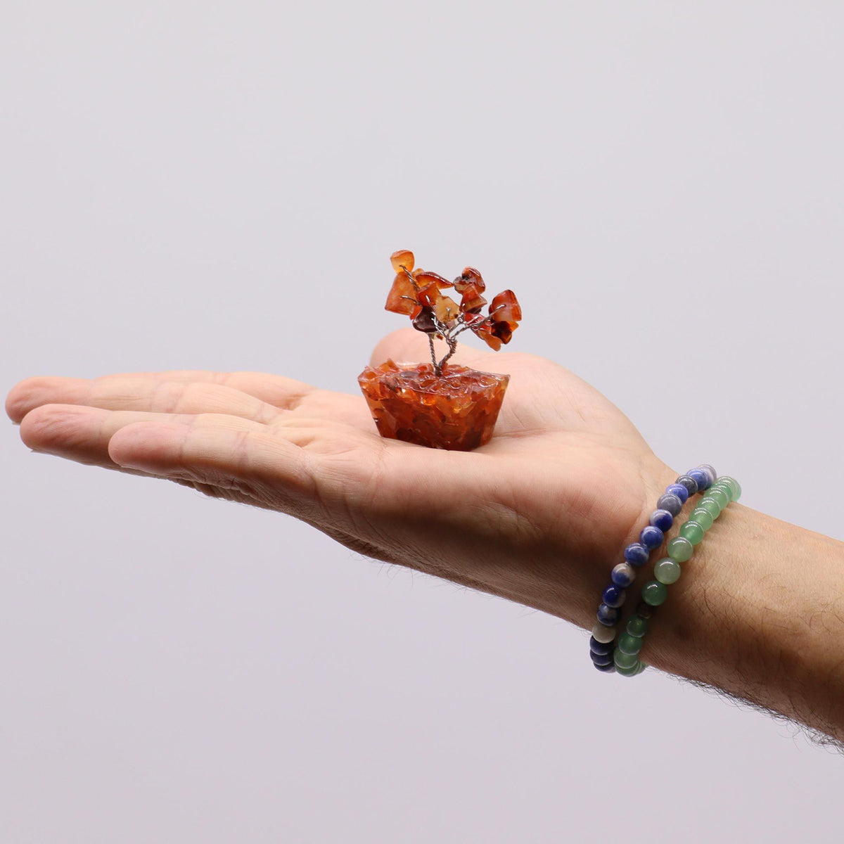 Mini Gemstone Tree On Orgonite Base - Carnelian (15 stones) AW Dropship UK