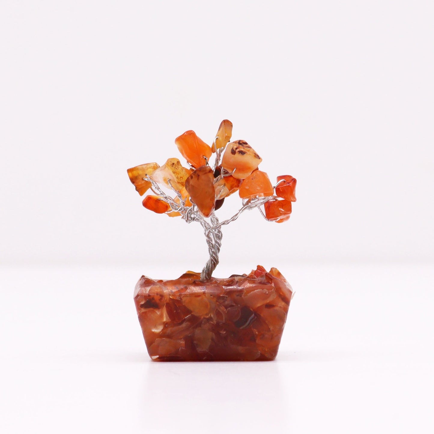 Mini Gemstone Tree On Orgonite Base - Carnelian (15 stones) AW Dropship UK