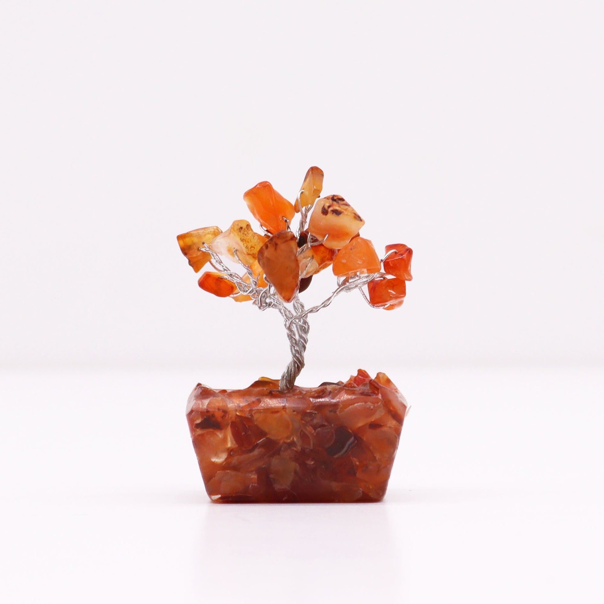 Mini Gemstone Tree On Orgonite Base - Carnelian (15 stones) AW Dropship UK