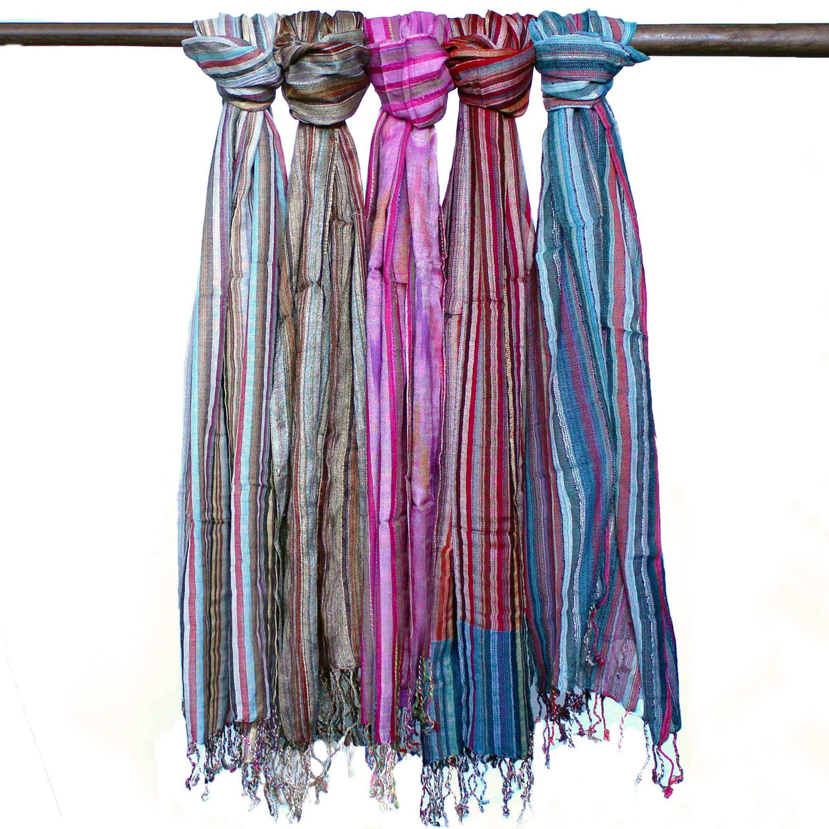 Indian Boho Scarves - 22x72cm - Random Blues AW Dropship UK