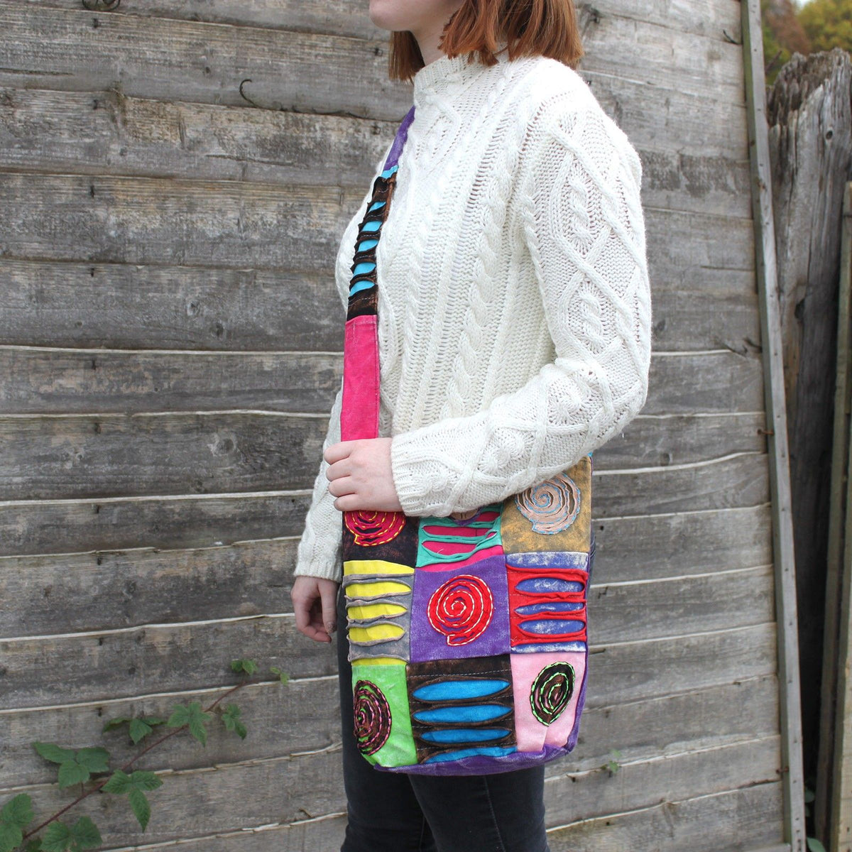 Ethnic Sling Bag - Purple / Spiral AW Dropship UK