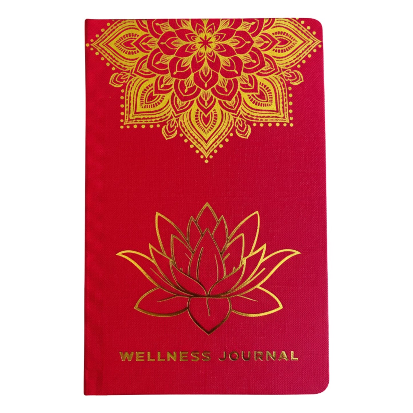 Red Wellness Journal - 120 pages - Golden Mandala and Lotus AW Dropship UK