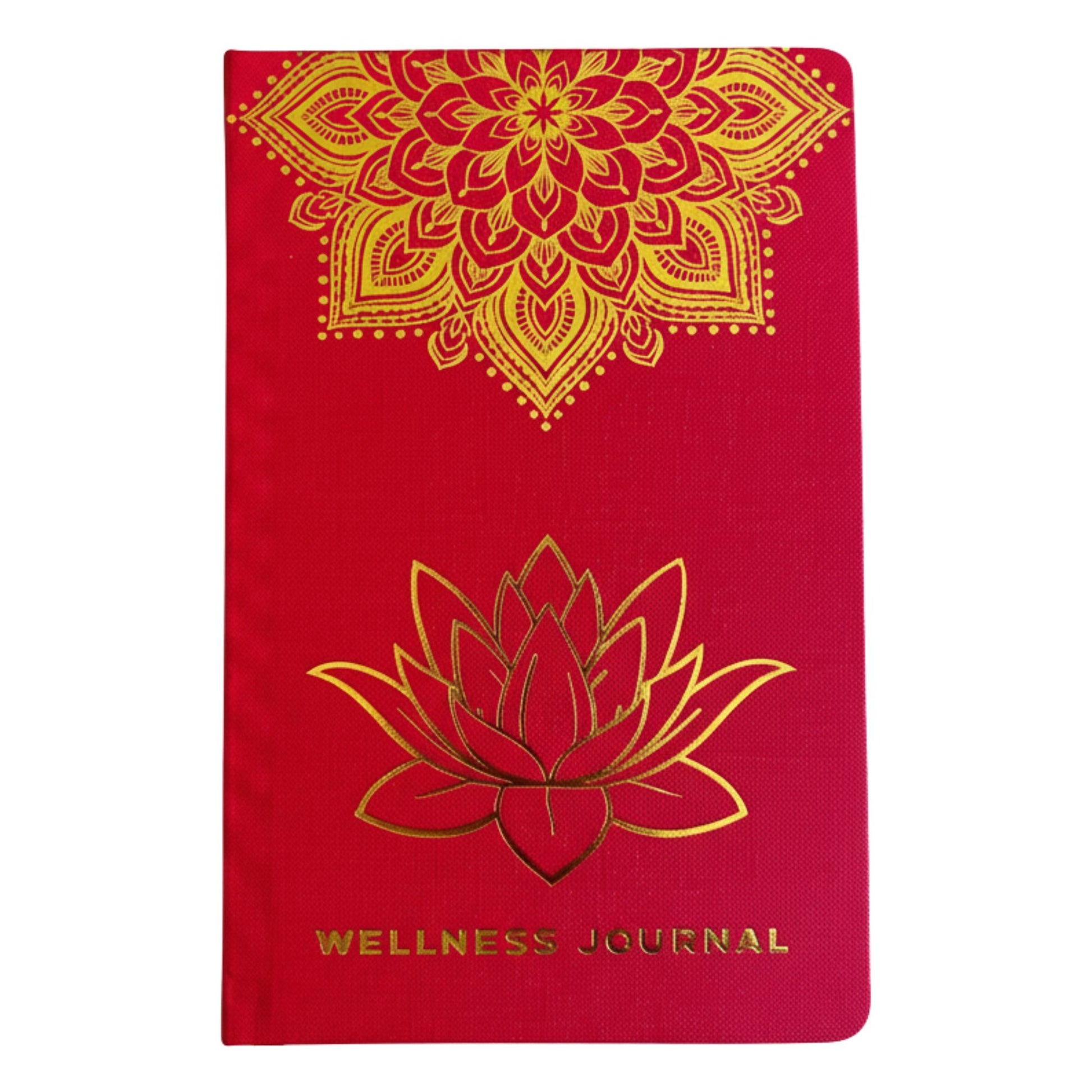Red Wellness Journal - 120 pages - Golden Mandala and Lotus AW Dropship UK