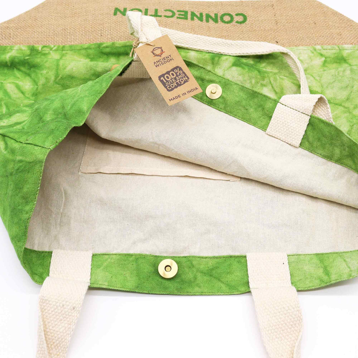 All Natural Bag - Green Stonewash - Tree of Life - Connection AW Dropship UK
