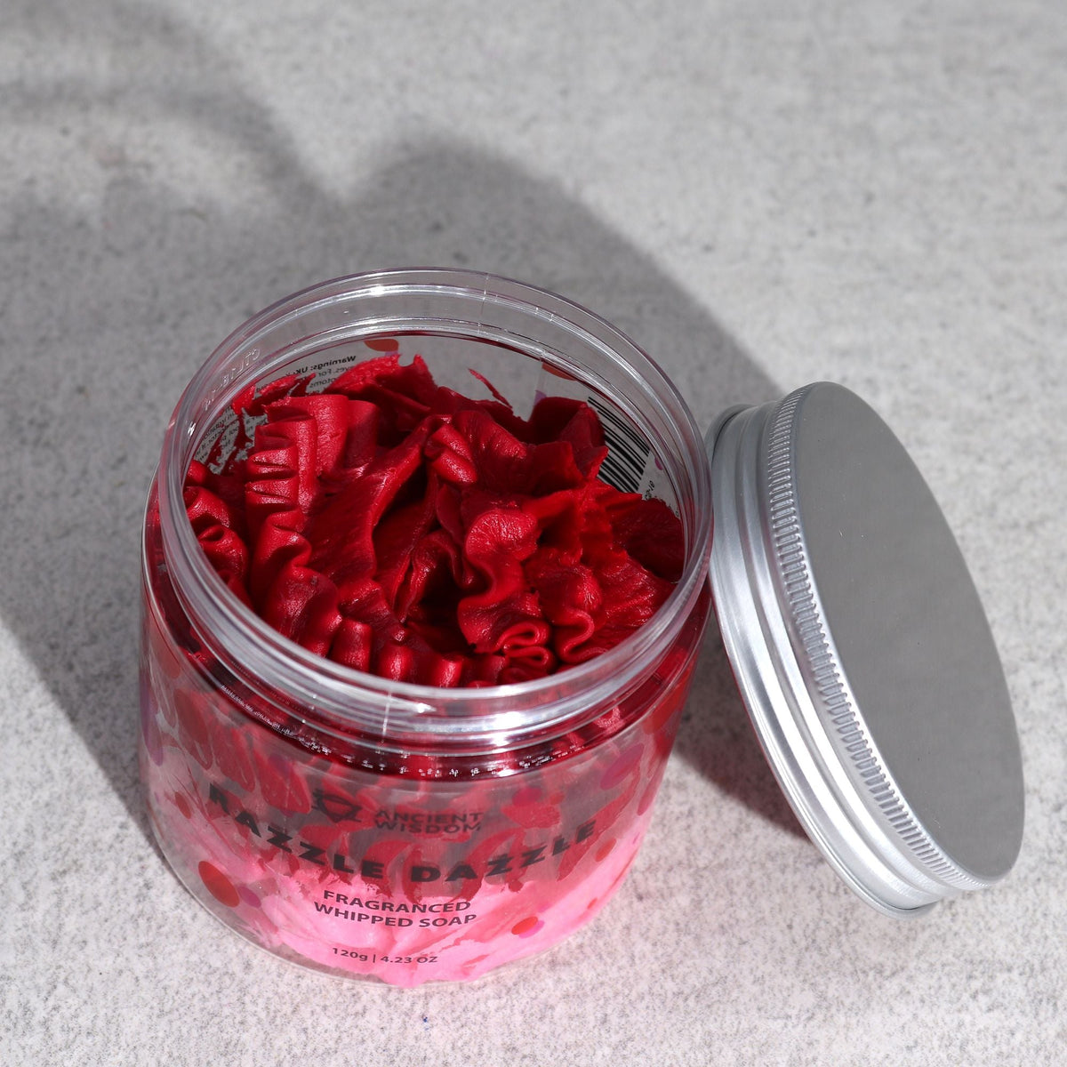 Raspberry slush scented whipped soap