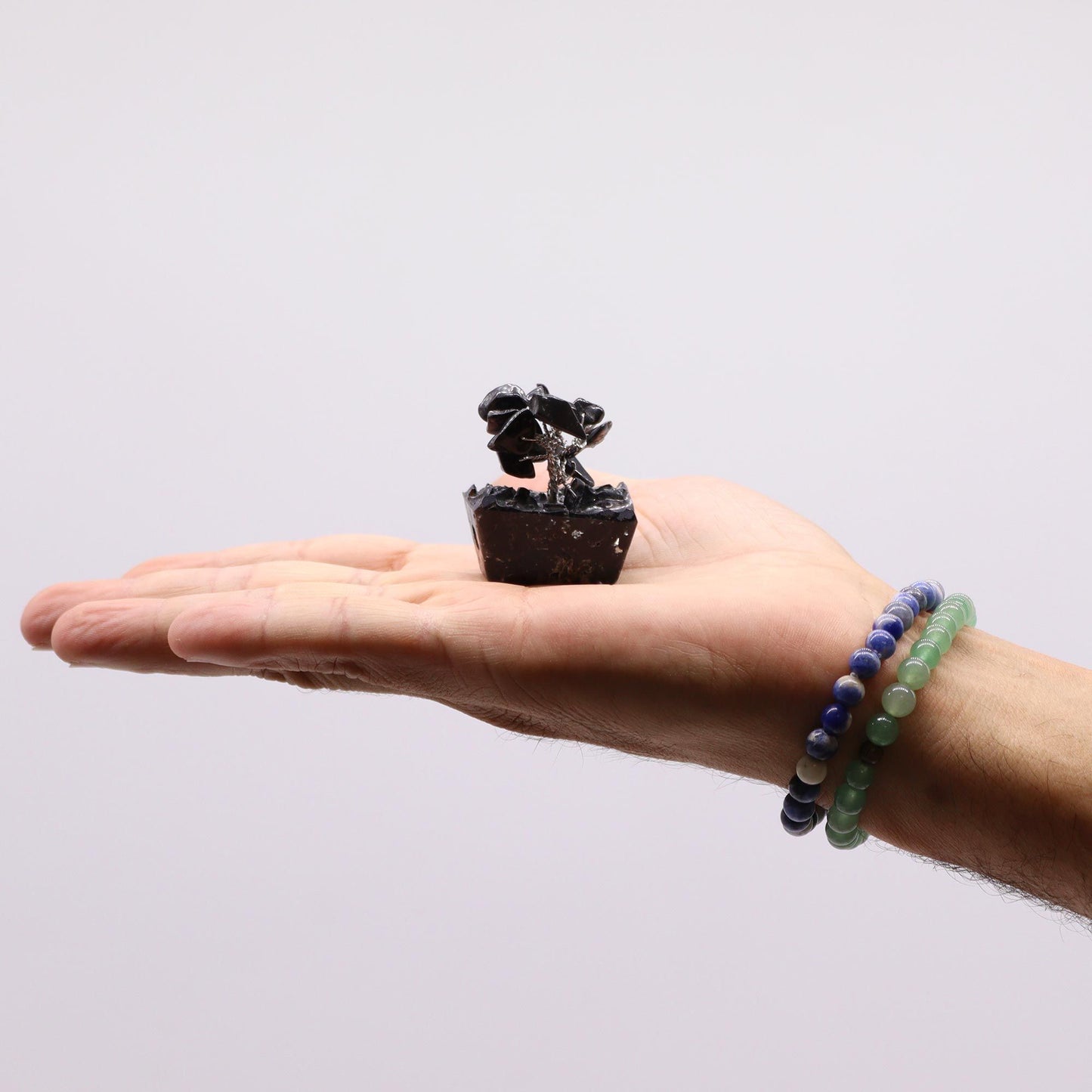 Mini Gemstone Tree On Orgonite Base - Black Agate (15 stones) AW Dropship UK