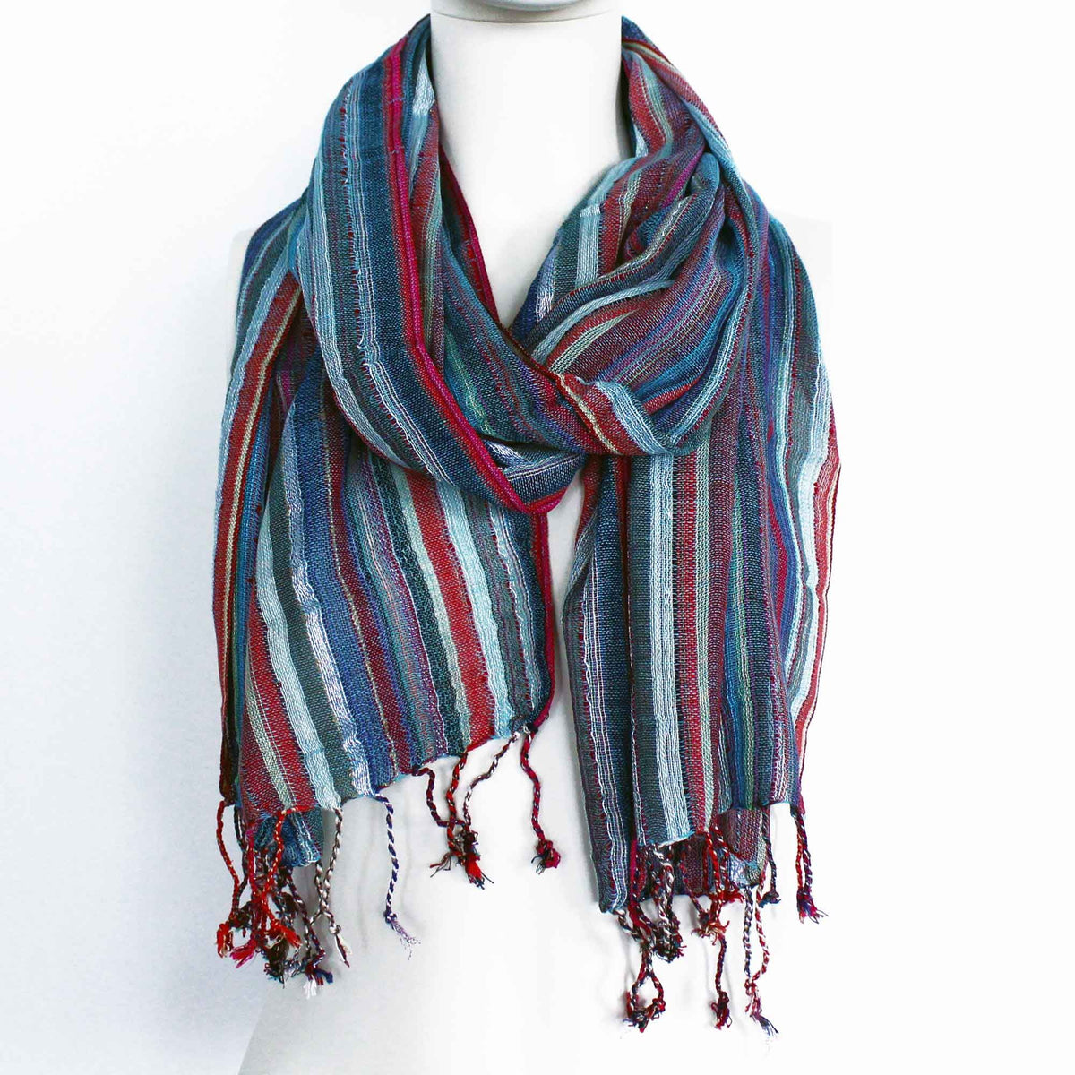 Indian Boho Scarves - 22x72cm - Random Blues AW Dropship UK