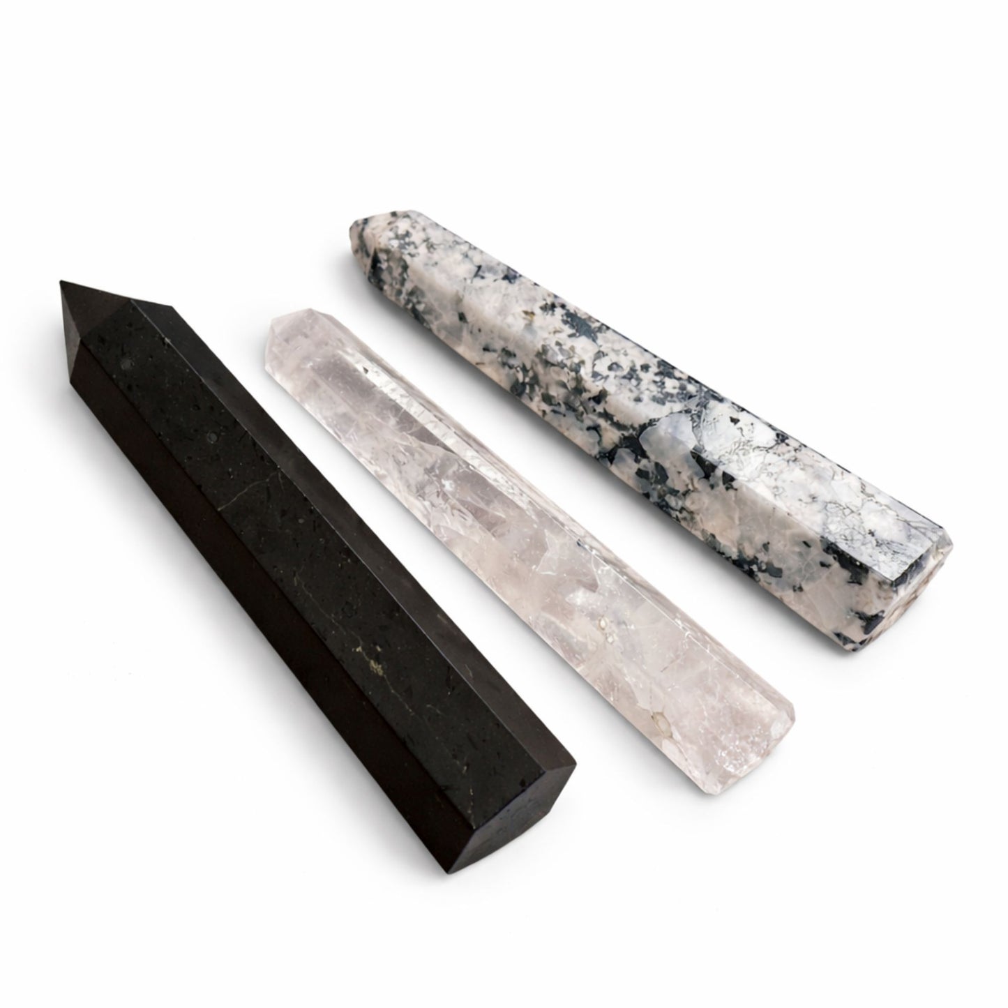 Gemstone Six Face Obelisk Point approx 17cm - Black Tourmaline AW Dropship UK