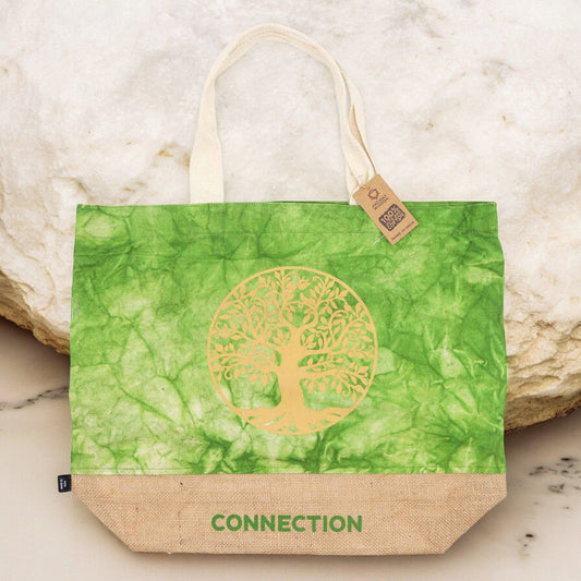 All Natural Bag - Green Stonewash - Tree of Life - Connection AW Dropship UK