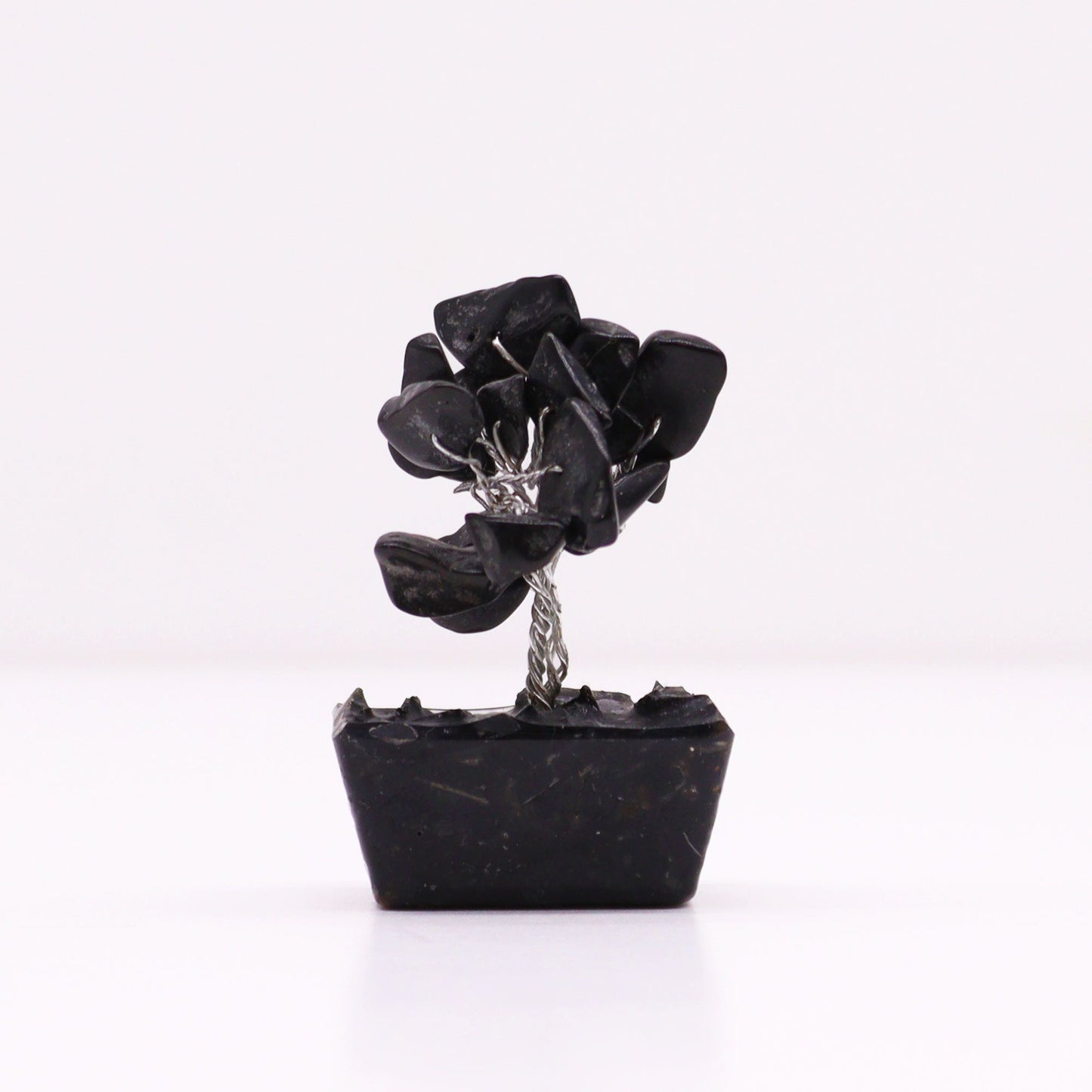 Mini Gemstone Tree On Orgonite Base - Black Agate (15 stones) AW Dropship UK