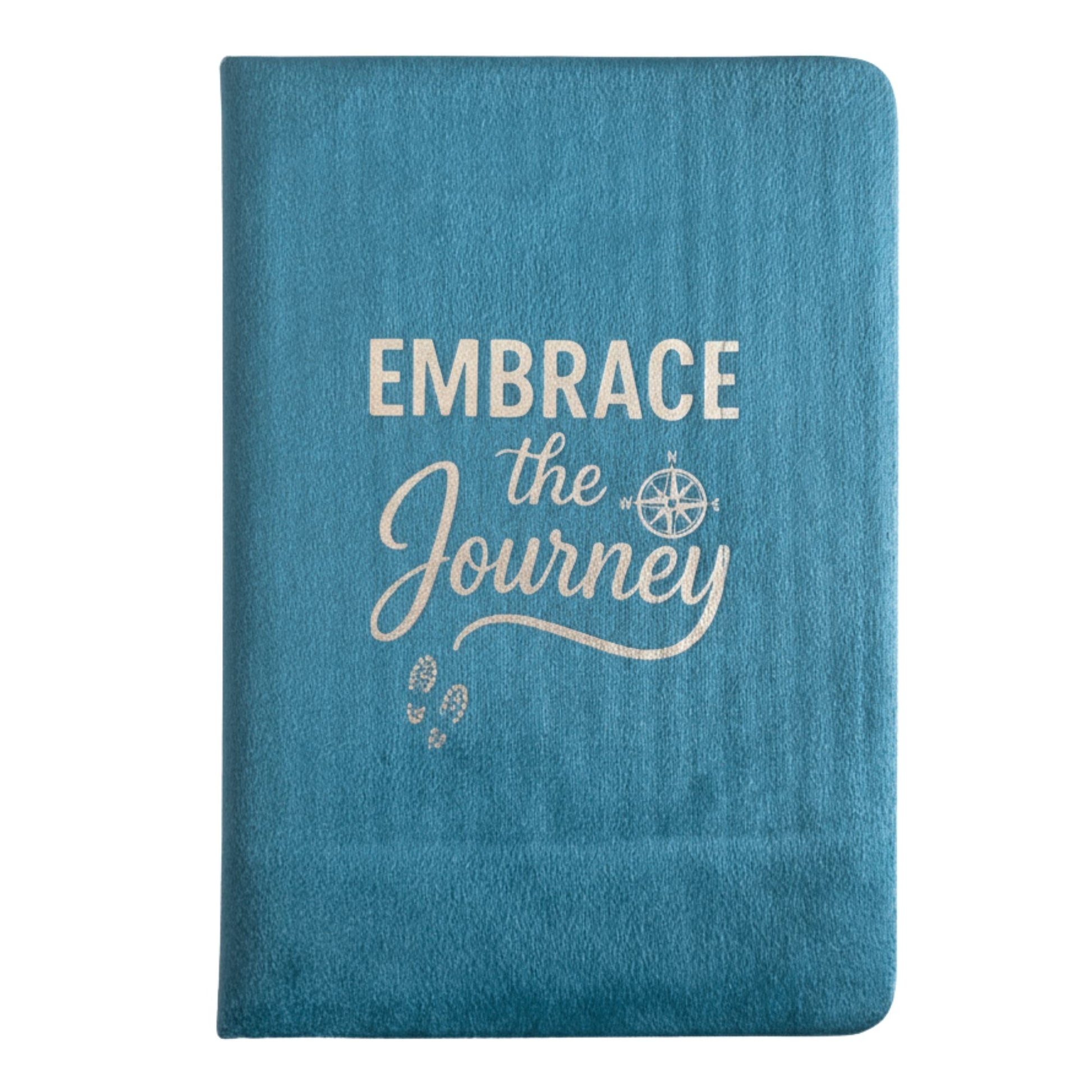 Light Blue Velvet Notebook - 80 pages - Embrace The Journey AW Dropship UK