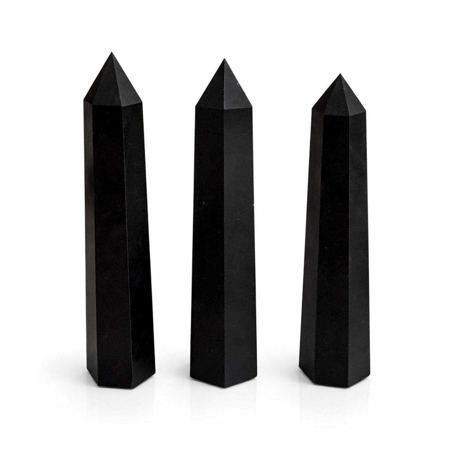 Gemstone Six Face Obelisk Point approx 17cm - Black Tourmaline AW Dropship UK