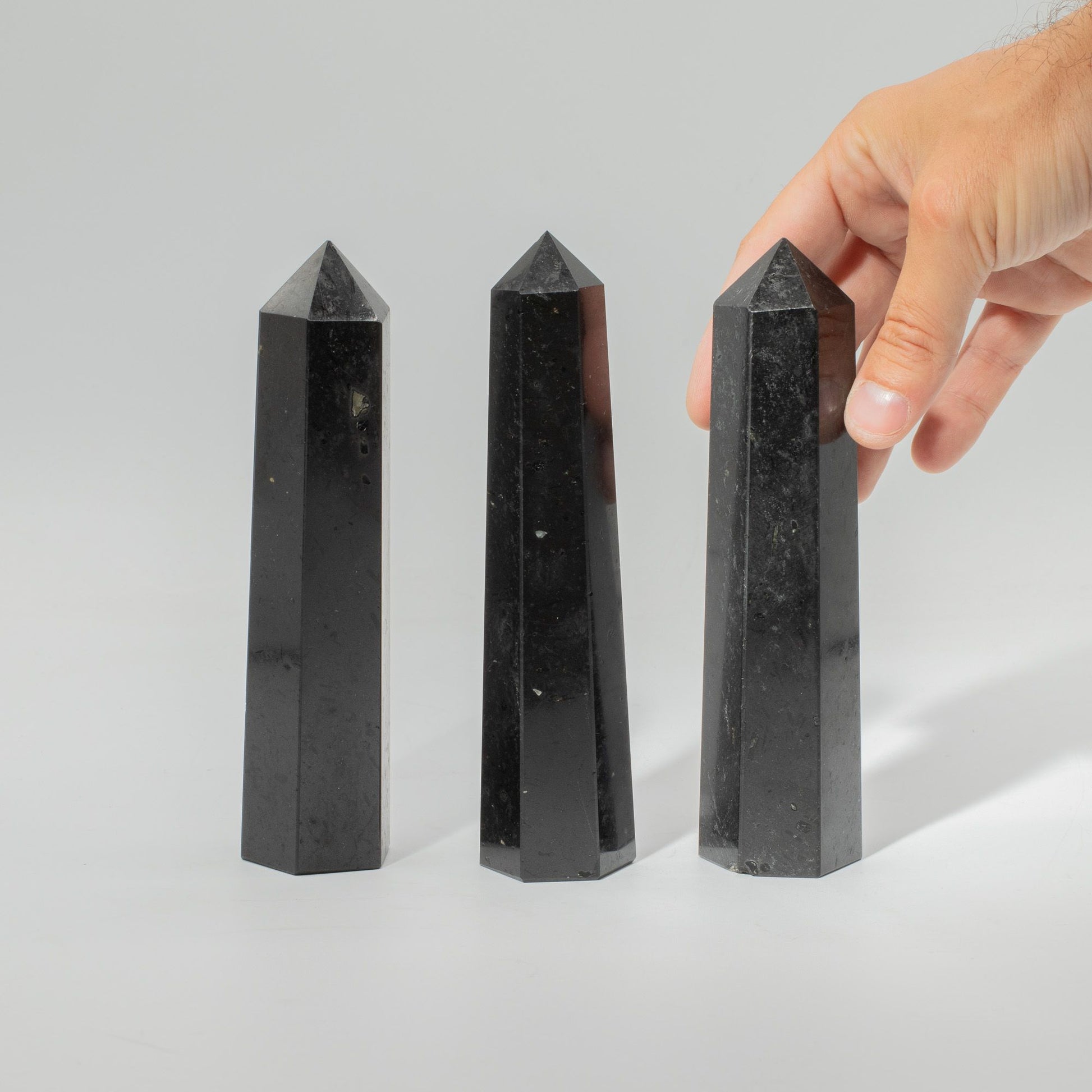 Gemstone Six Face Obelisk Point approx 17cm - Black Tourmaline AW Dropship UK
