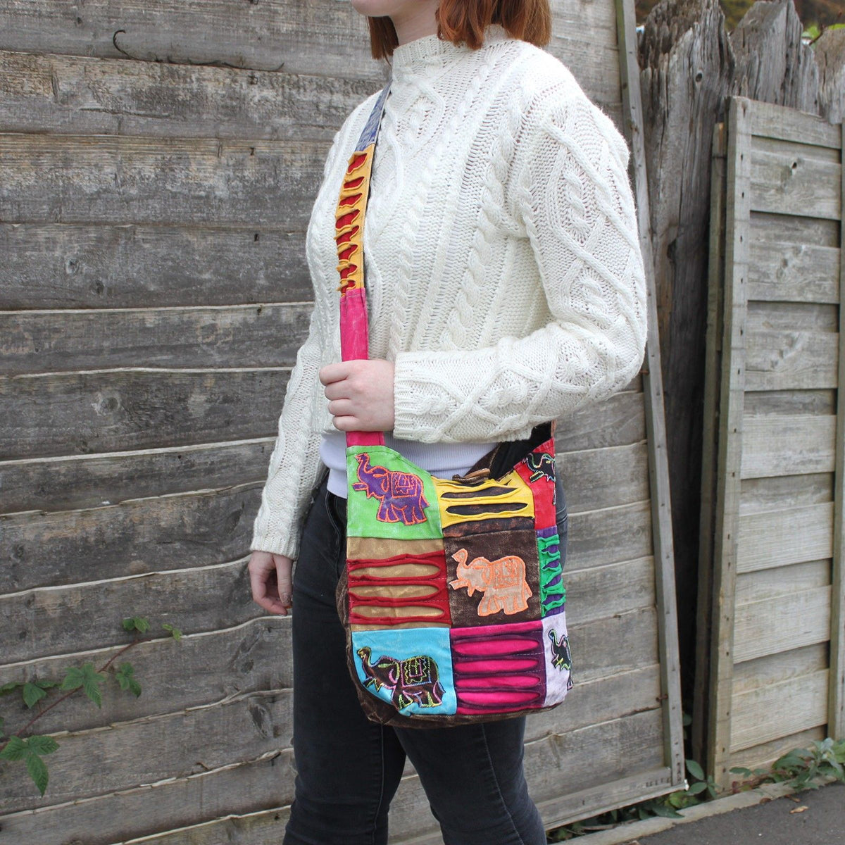 Ethnic Sling Bag - Chocolate / Elephant AW Dropship UK