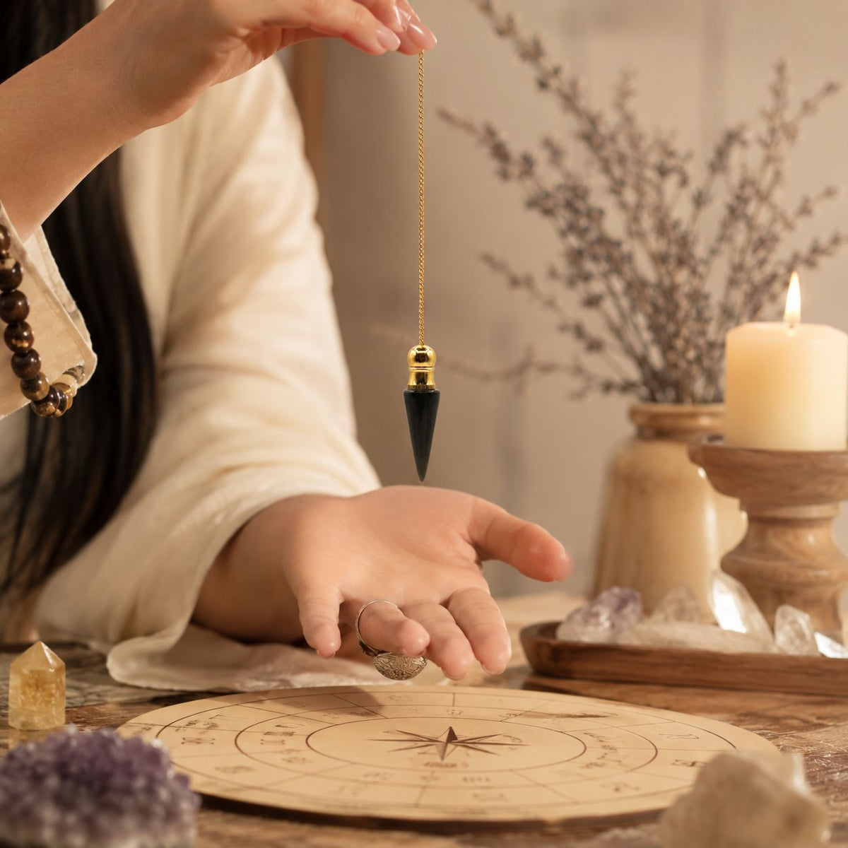 Secret Cavity Discovery of Truth Pendulum - Black Agate - Gold Plated AW Dropship UK