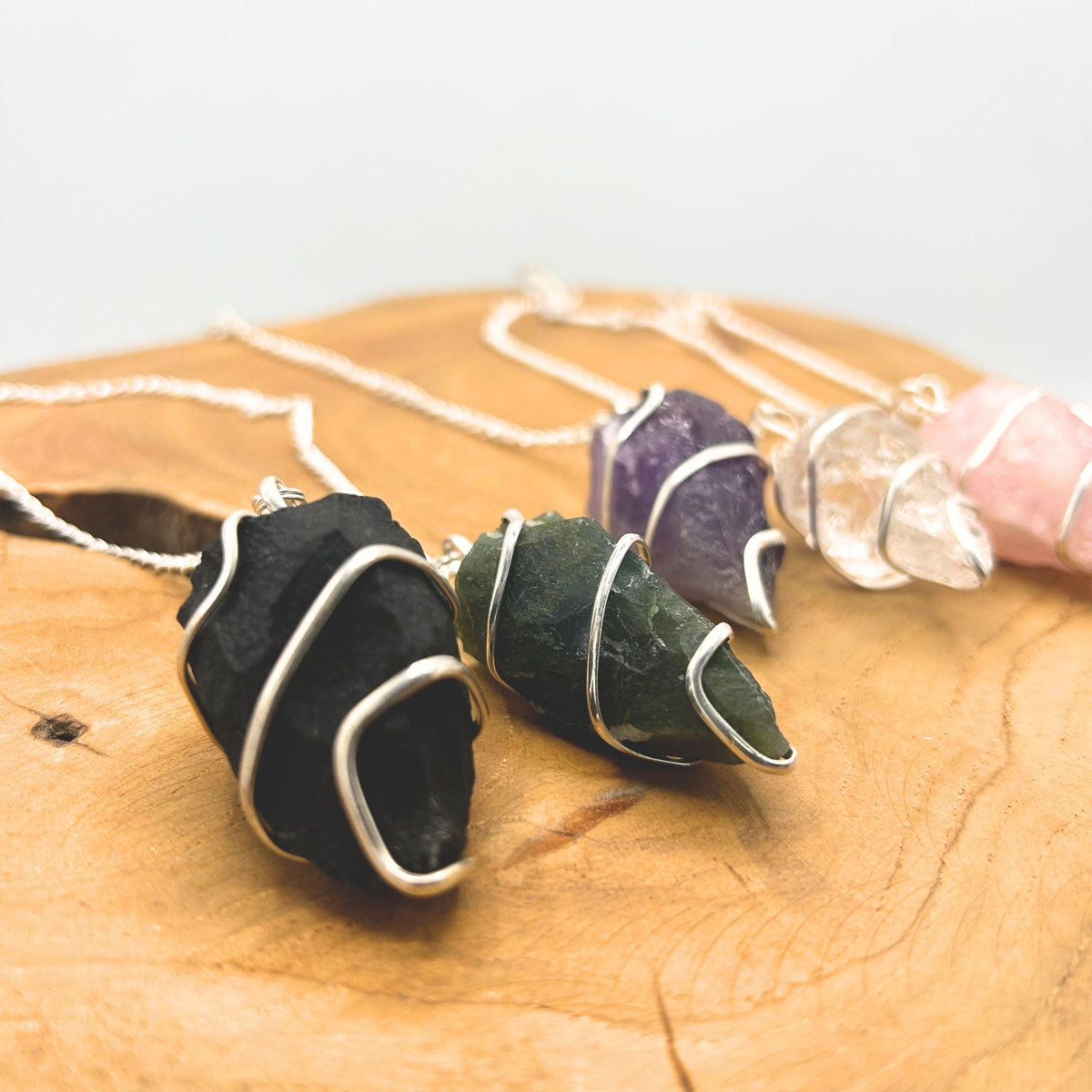 Raw Gemstone Pendulum - Moss Agate AW Dropship UK