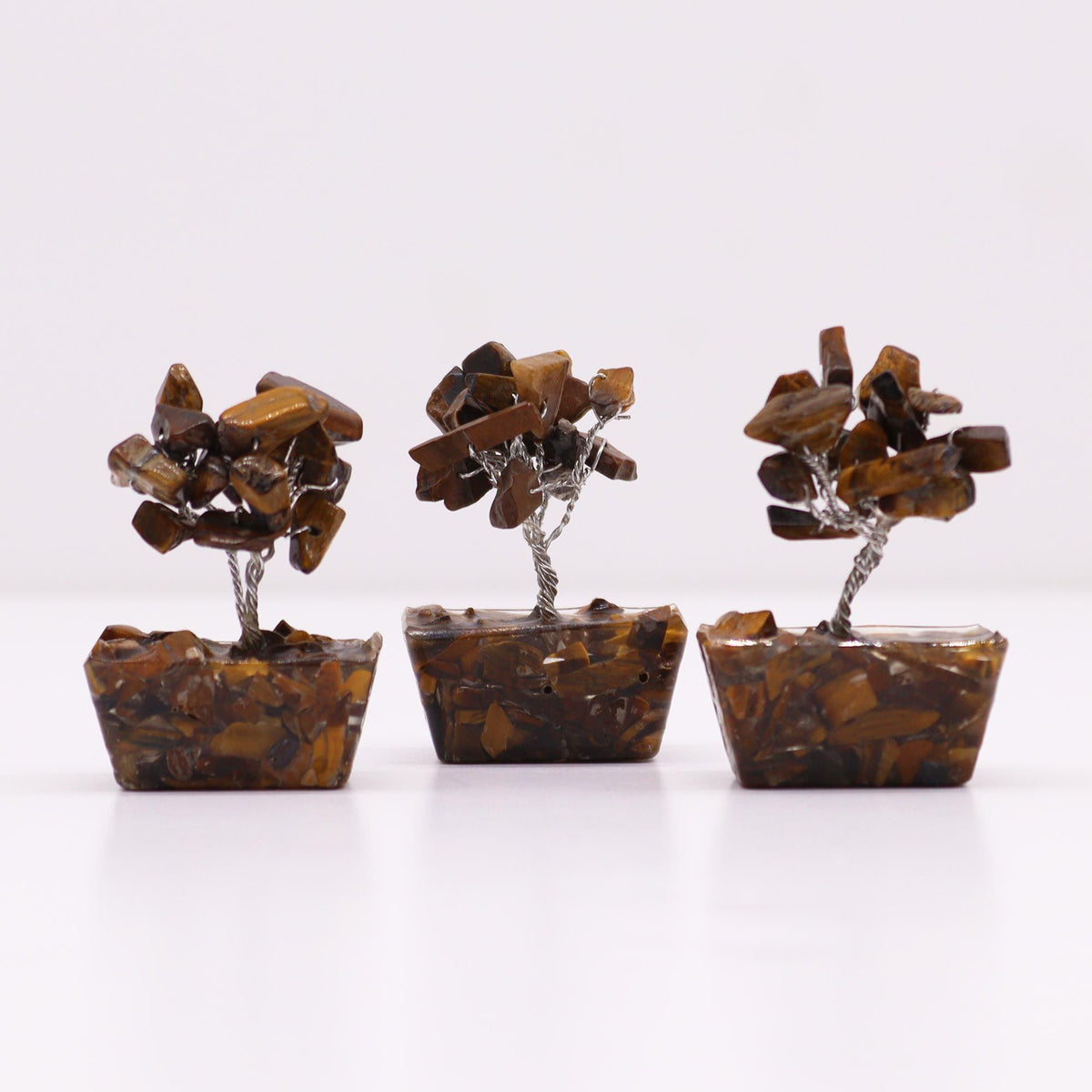 Mini Gemstone Tree On Orgonite Base - Tigereye (15 stones) AW Dropship UK