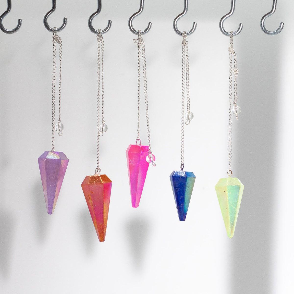 Six Sided Pendulum - Aurora Crystal Pink - 4cm AW Dropship UK
