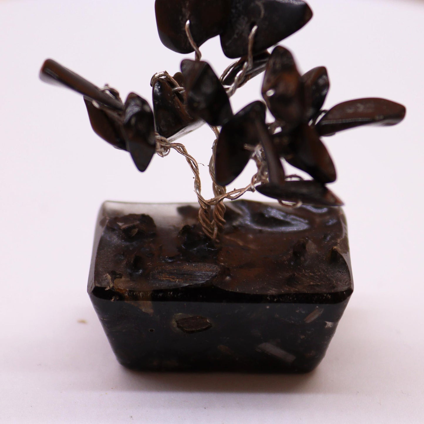 Mini Gemstone Tree On Orgonite Base - Black Agate (15 stones) AW Dropship UK