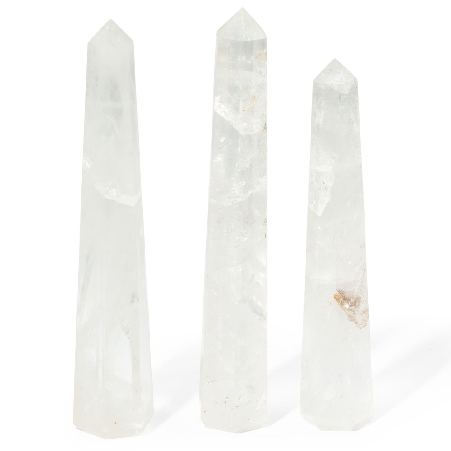 Gemstone Six Face Obelisk Poins approx 17cm - Rock Crystal AW Dropship UK