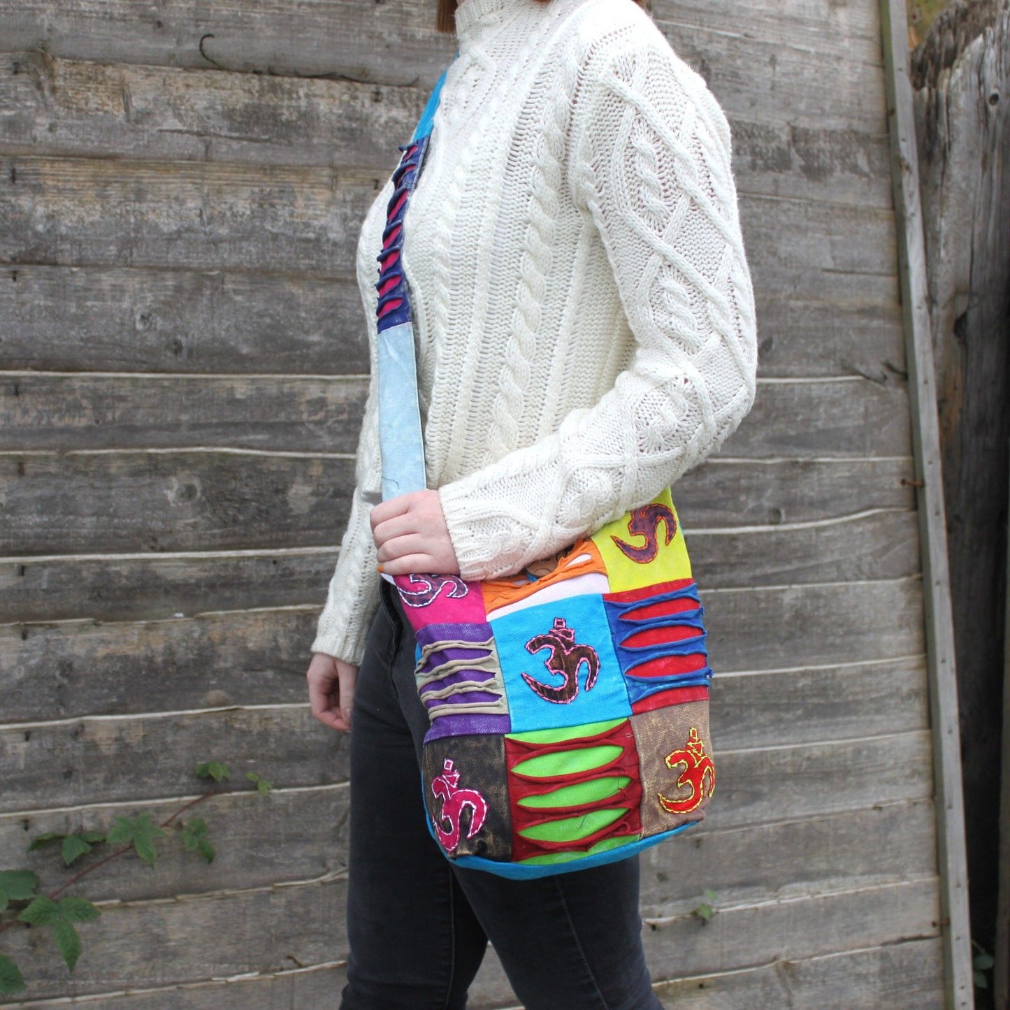 Ethnic Sling Bag - Teal / Om AW Dropship UK