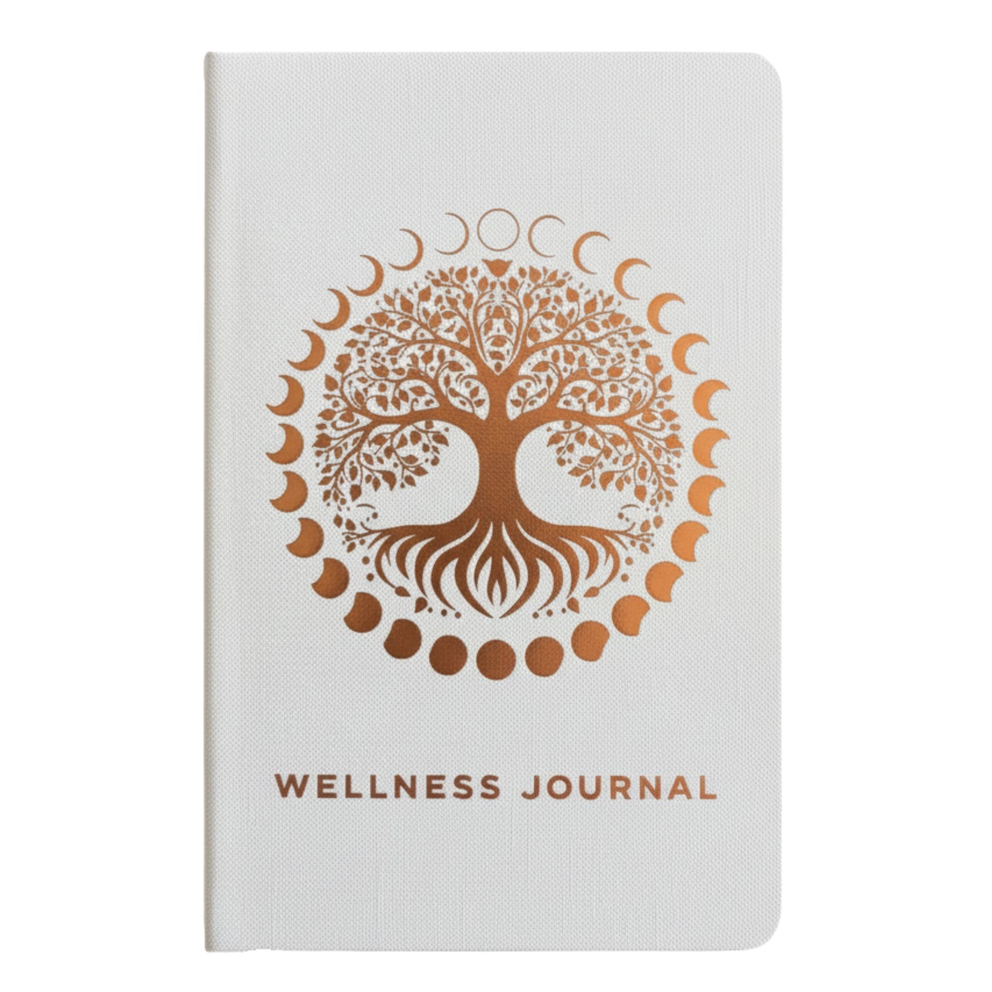 White Wellness Journal - 120 pages - Rose Gold Tree of Life AW Dropship UK