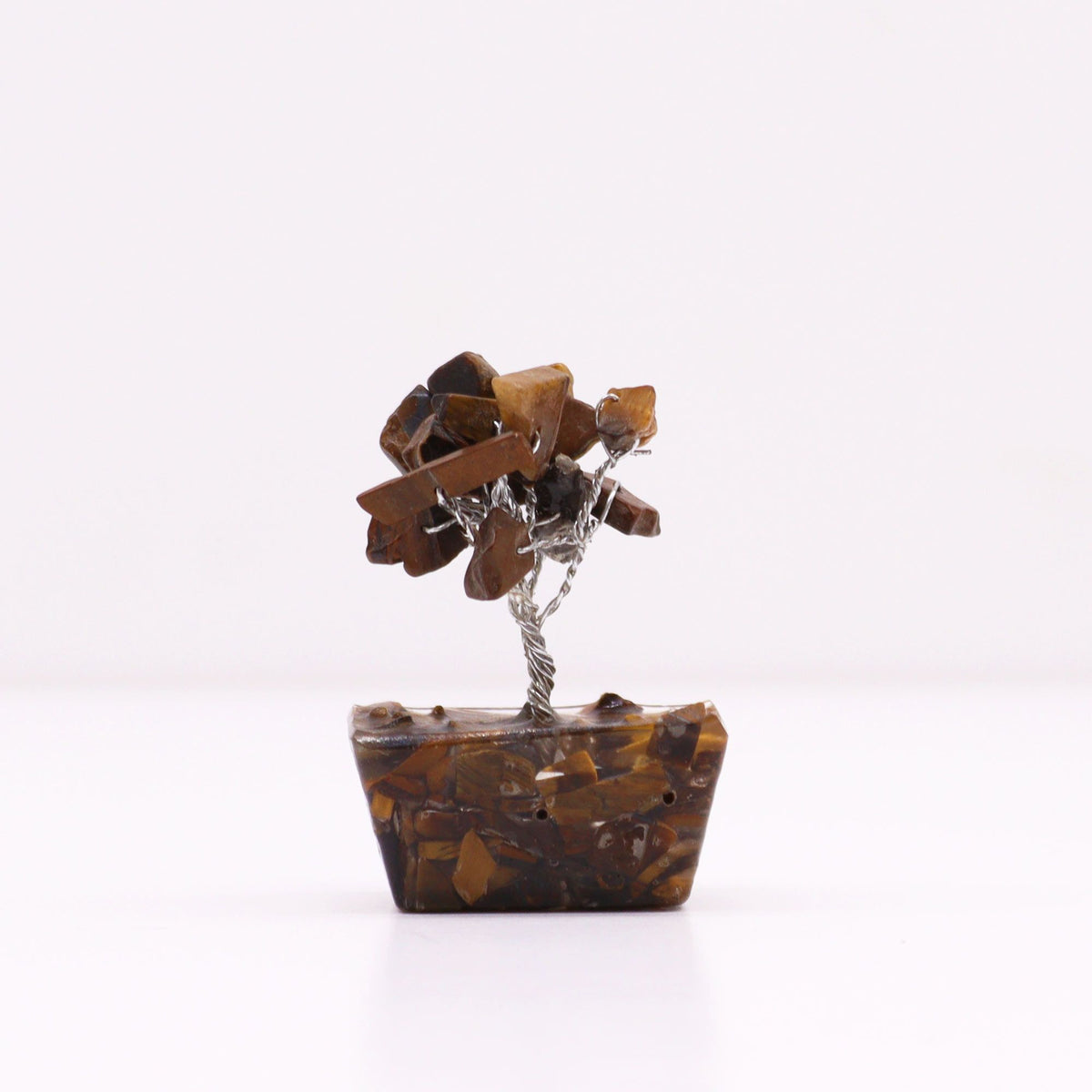 Mini Gemstone Tree On Orgonite Base - Tigereye (15 stones) AW Dropship UK