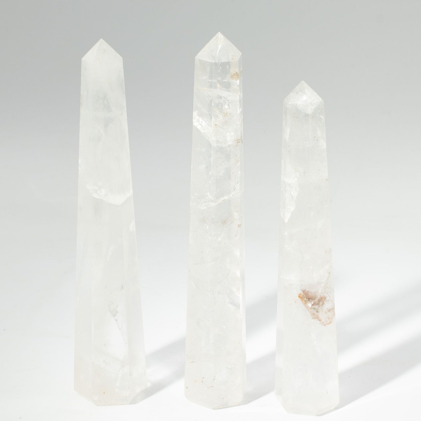 Gemstone Six Face Obelisk Poins approx 17cm - Rock Crystal AW Dropship UK