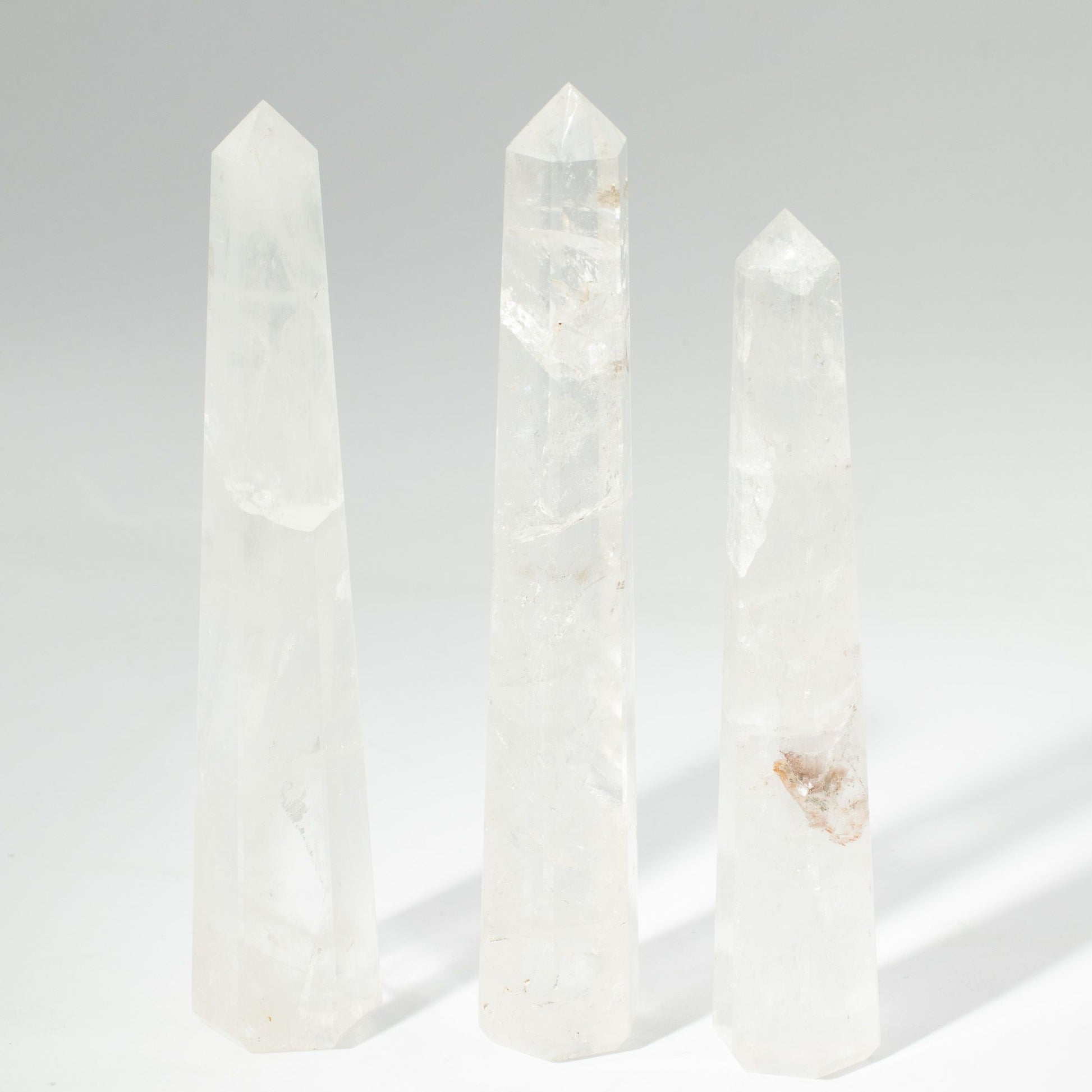 Gemstone Six Face Obelisk Poins approx 17cm - Rock Crystal AW Dropship UK