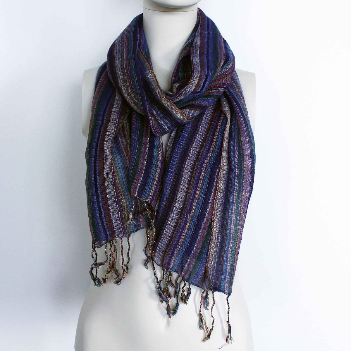 Indian Boho Scarves - 22x72cm - Random Colours With Gold Thread AW Dropship UK