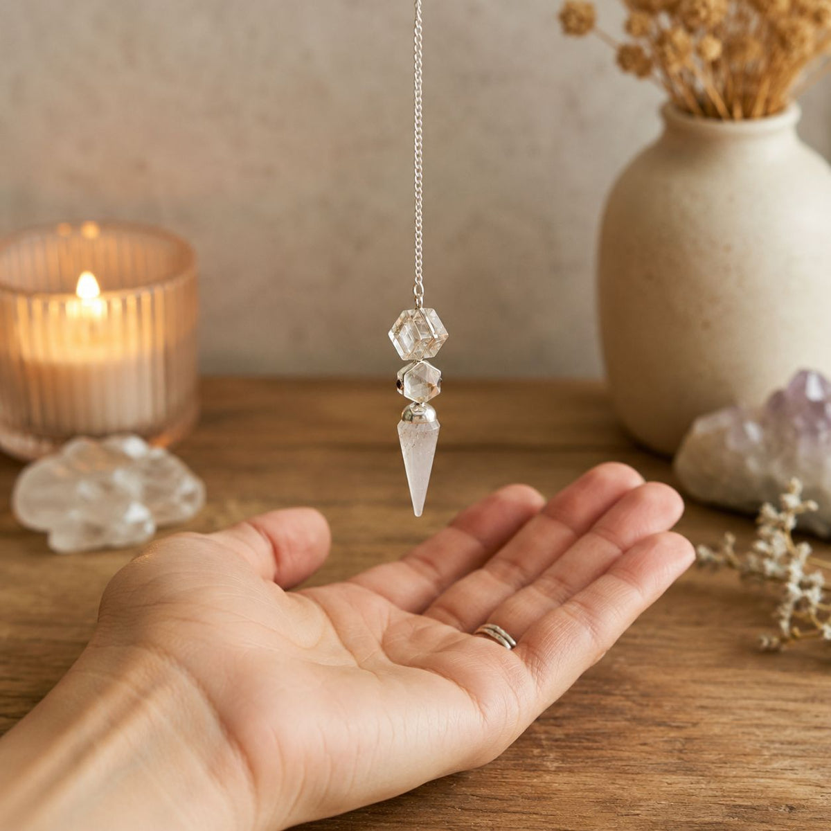 The Architect of Clarity - Three Piece Pendulum - Crystal Quartz AW Dropship UK