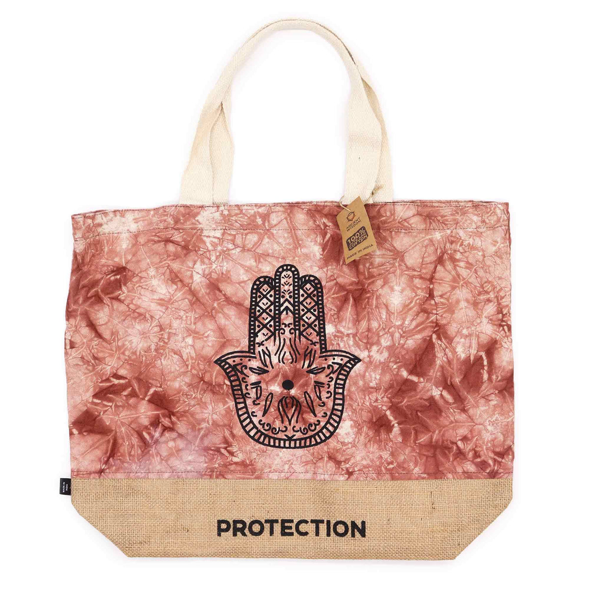 All Natural Bag - Terracotta Stonewash - Hamsa - Protection AW Dropship UK