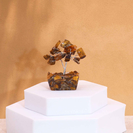 Mini Gemstone Tree On Orgonite Base - Tigereye (15 stones) AW Dropship UK