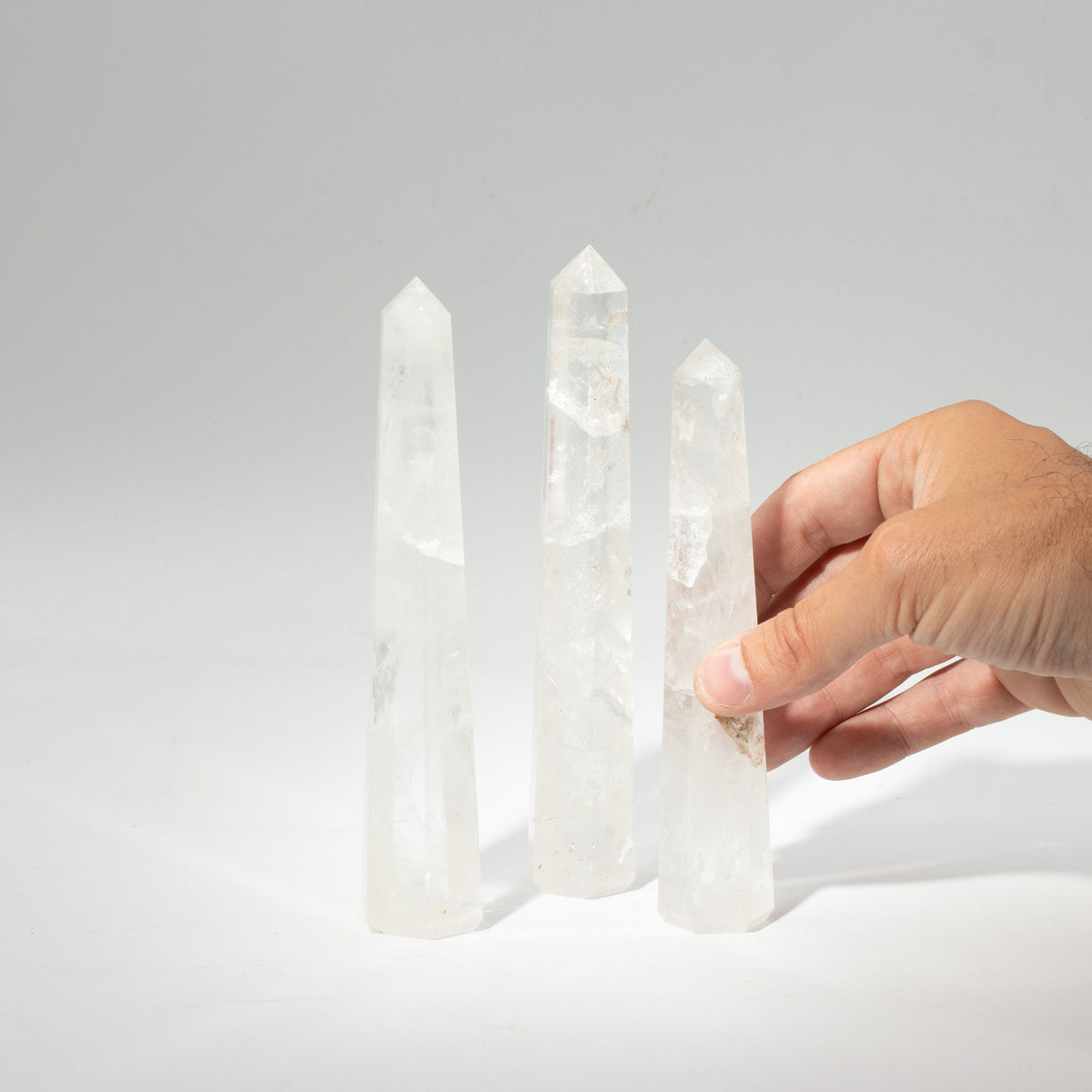 Gemstone Six Face Obelisk Poins approx 17cm - Rock Crystal AW Dropship UK