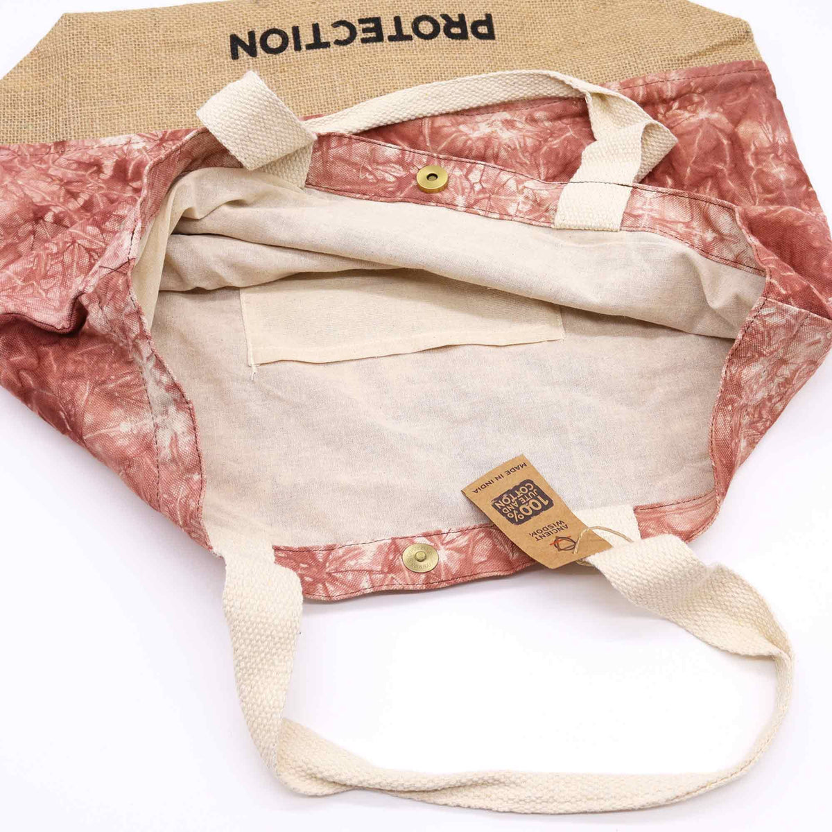 All Natural Bag - Terracotta Stonewash - Hamsa - Protection AW Dropship UK
