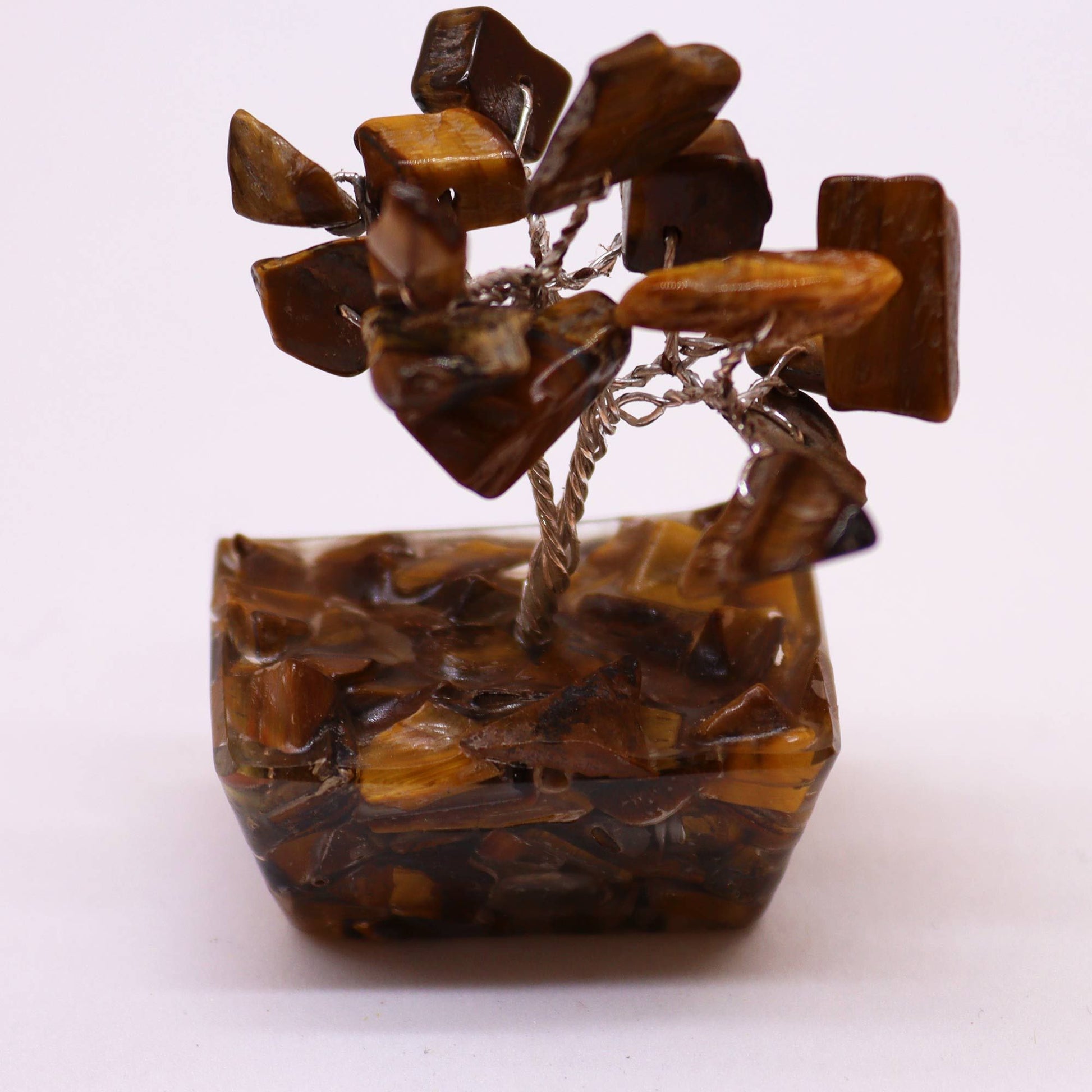 Mini Gemstone Tree On Orgonite Base - Tigereye (15 stones) AW Dropship UK