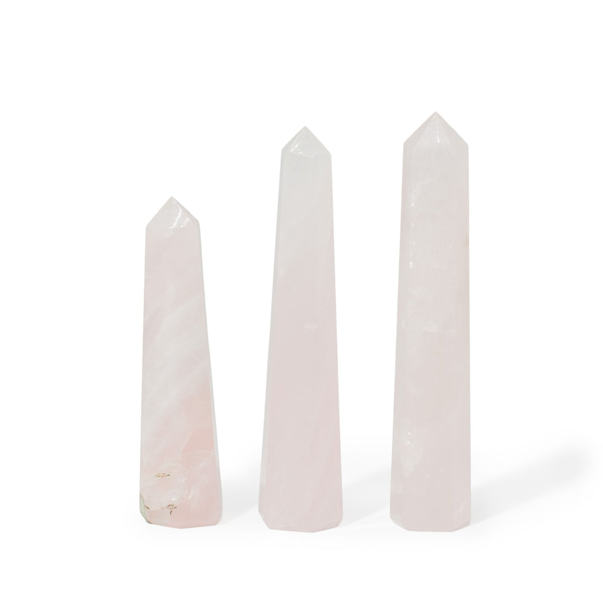 Gemstone Six Face Obelisk Point approx 11cm  - Rose Quartz AW Dropship UK