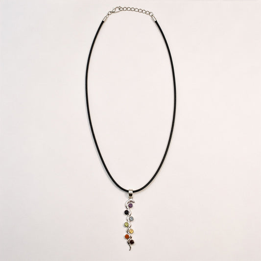 Indian Devotional Pendant - Silver Plated (45cm Cord)- Snake Chakra AW Dropship UK
