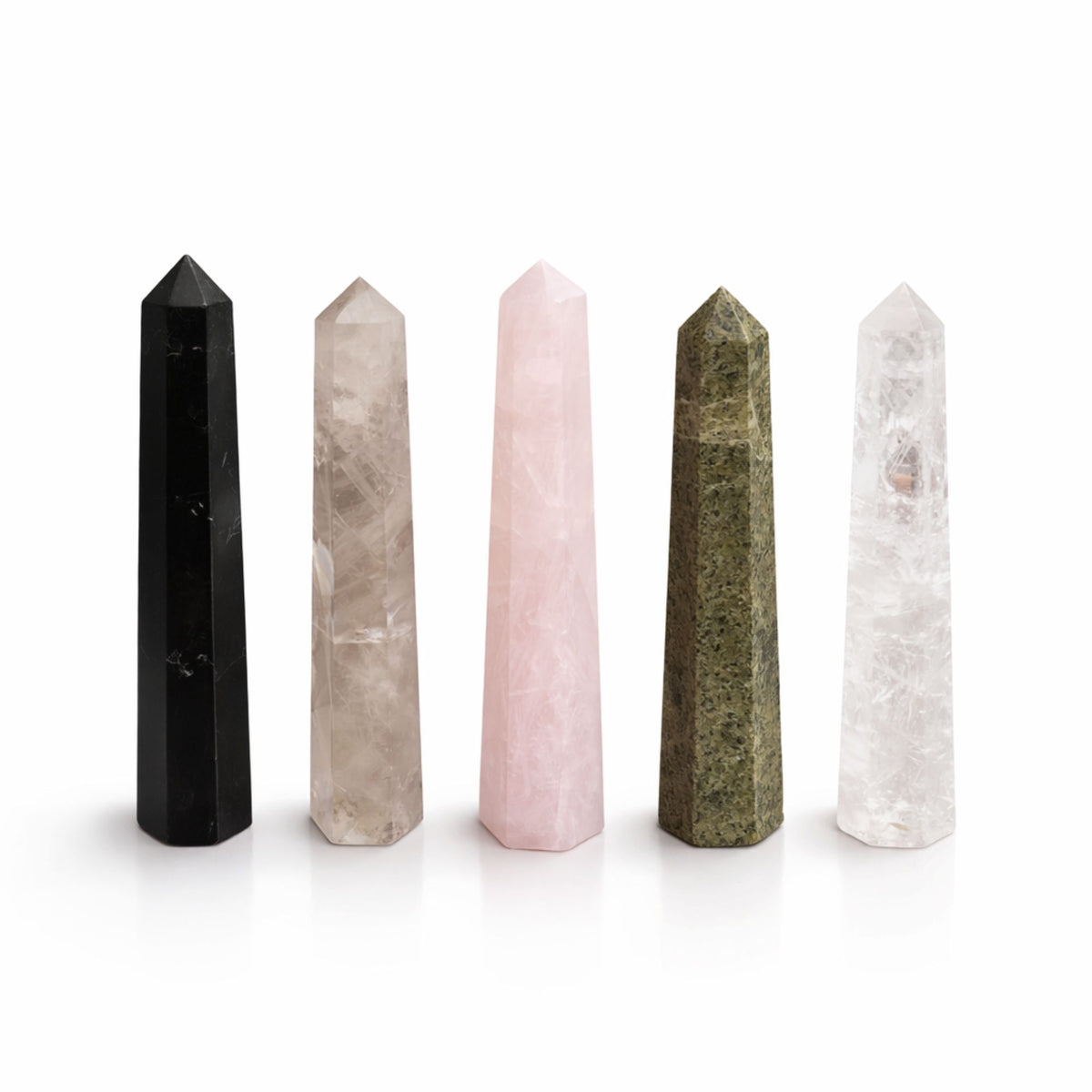 Gemstone Six Face Obelisk Point approx 11cm  - Rose Quartz AW Dropship UK