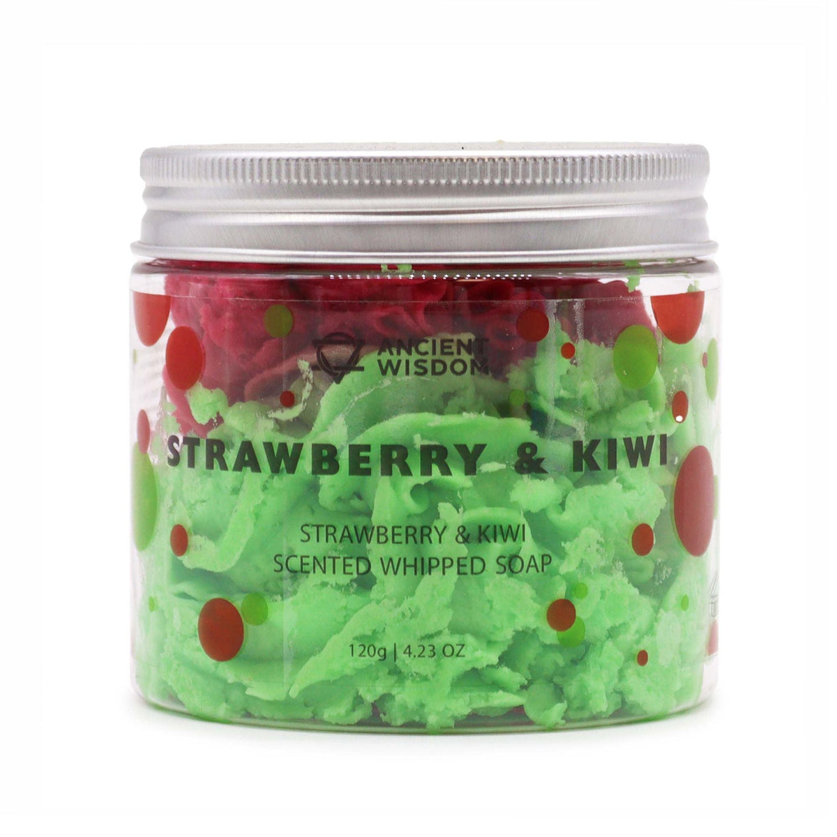 Strawberry and kiwi scented whipped soap