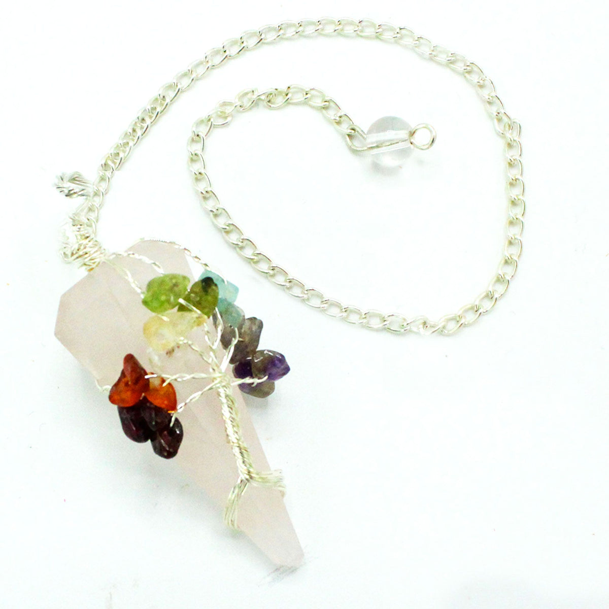 Magic Pendulum - Seven Chakra - Rose Quartz AW Dropship UK