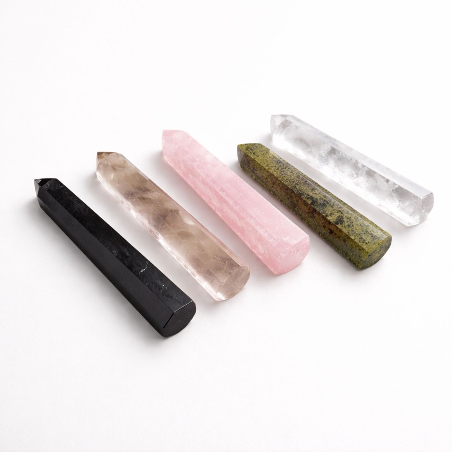 Gemstone Six Face Obelisk Point approx 11cm  - Rose Quartz AW Dropship UK