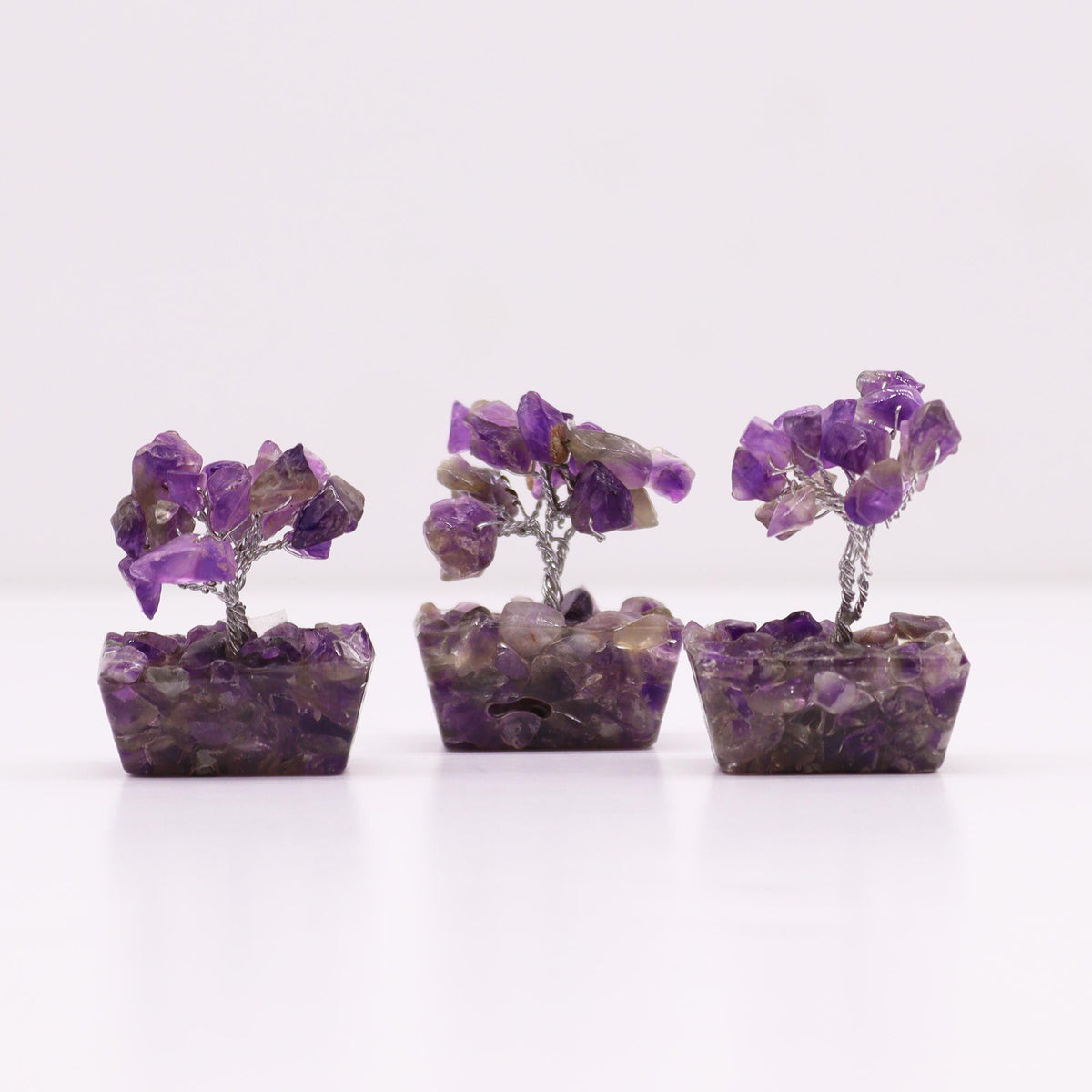 Mini Gemstone Tree On Orgonite Base - Amethyst (15 stones) AW Dropship UK