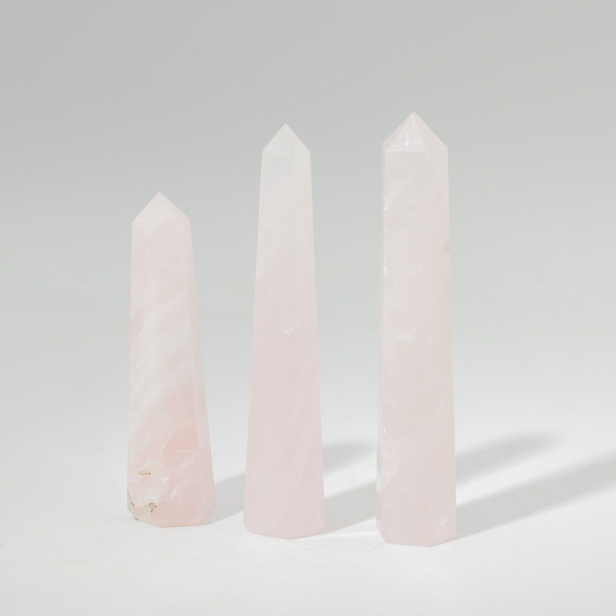 Gemstone Six Face Obelisk Point approx 11cm  - Rose Quartz AW Dropship UK