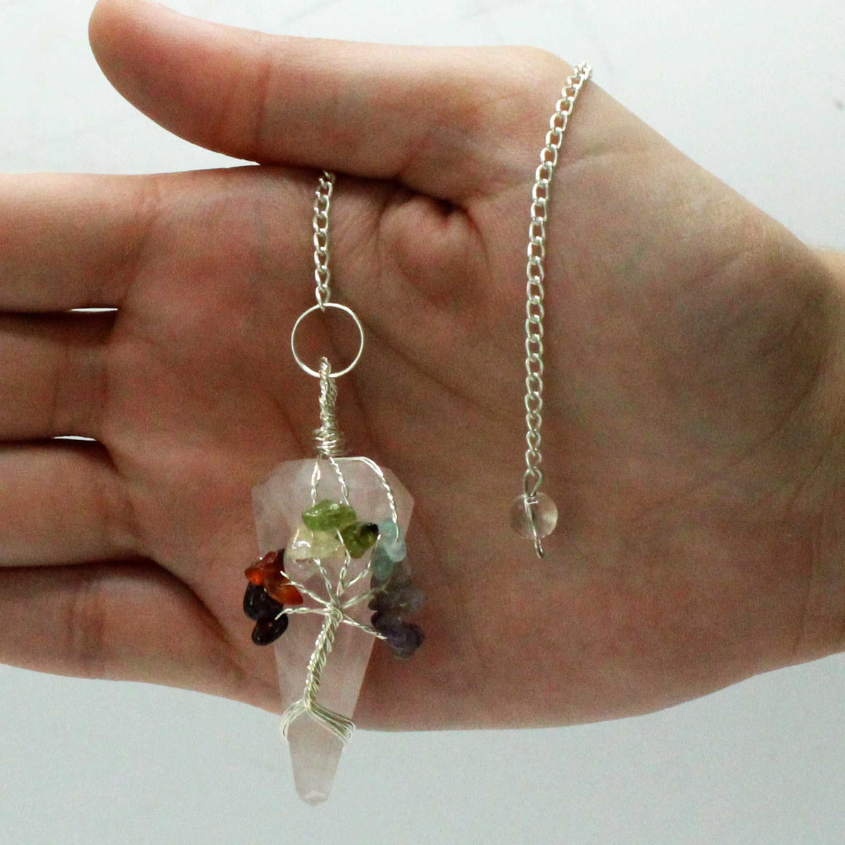 Magic Pendulum - Seven Chakra - Rose Quartz AW Dropship UK