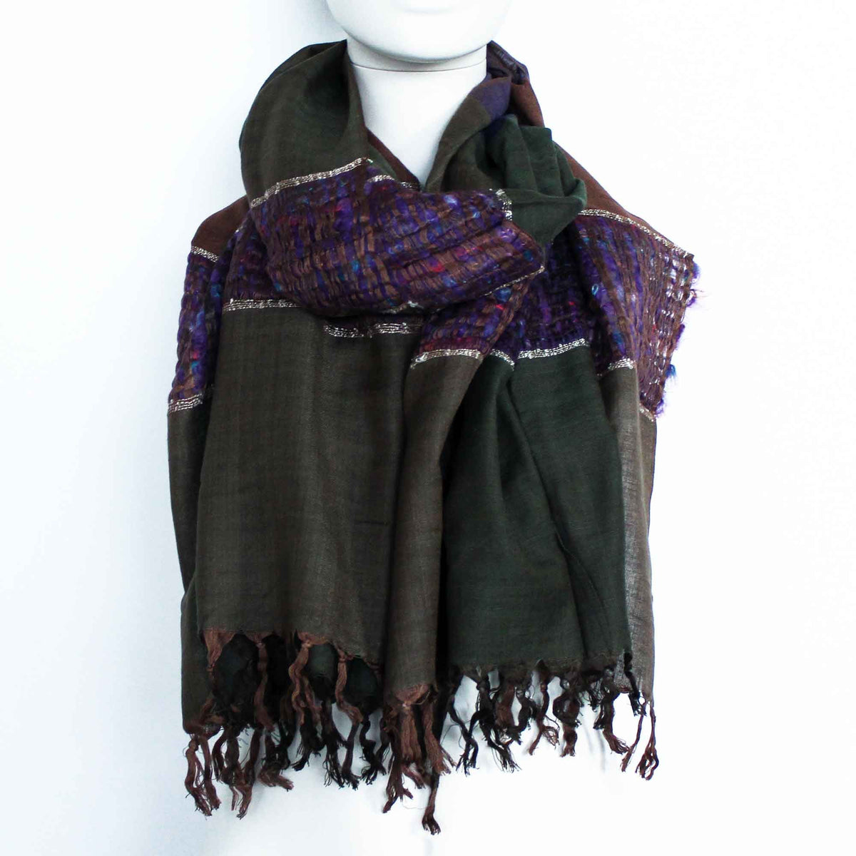 Lrg Indian Boho Scarves - 28x72cm - Random Blues AW Dropship UK