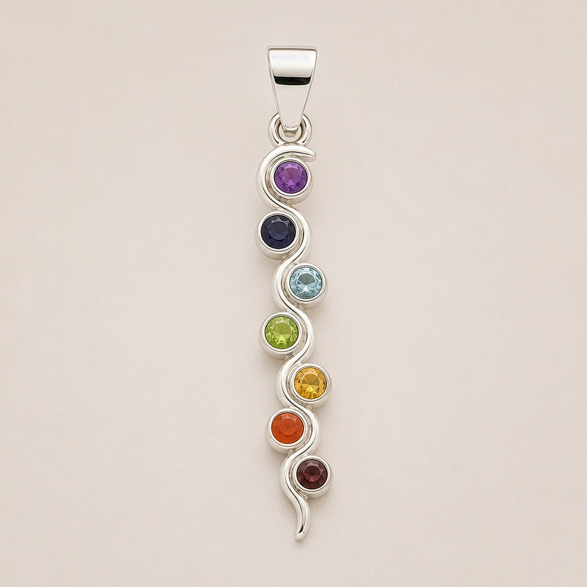 Indian Devotional Pendant - Silver Plated (45cm Cord)- Snake Chakra AW Dropship UK