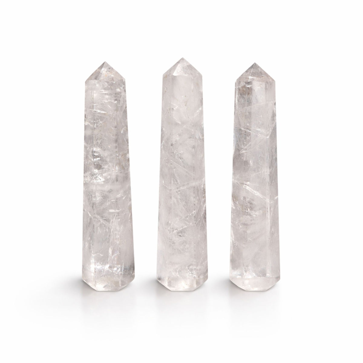 Gemstone Six Face Obelisk Point approx 11cm  - Clear Quartz AW Dropship UK