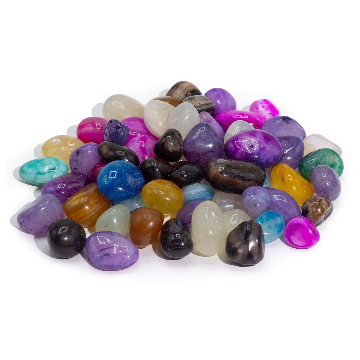 Bulk Treated Mixed Agate - 1kg (aprox. 70 stones) - 7 colours AW Dropship UK